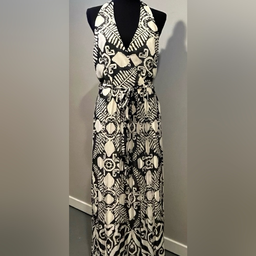 Milly Black and White Patterned Maxi Dress Size 2